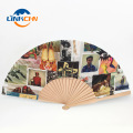 Promotional foldable wooden hand fan for gifts